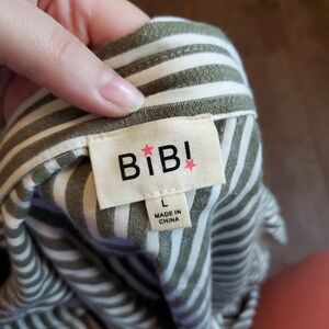 BiBi Olive and White Striped Apparel